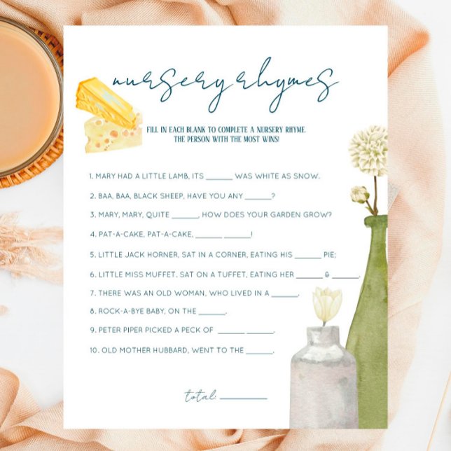 Fransk Market - Baby Shower Nursery Rhymes Game (Skapare uppladdad)