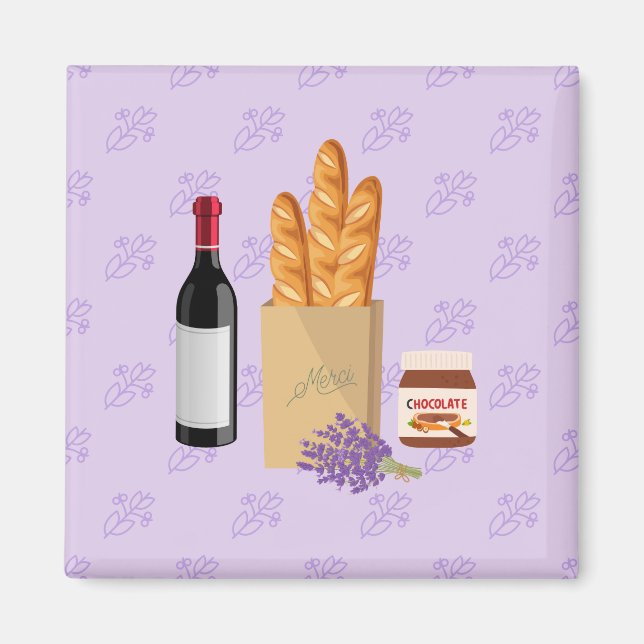 Fransk Market Lavender Magnet (Framsidan)