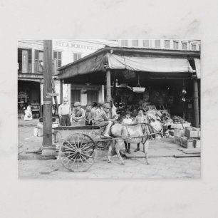 Fransk Market, New Orleans, 1910 Vykort