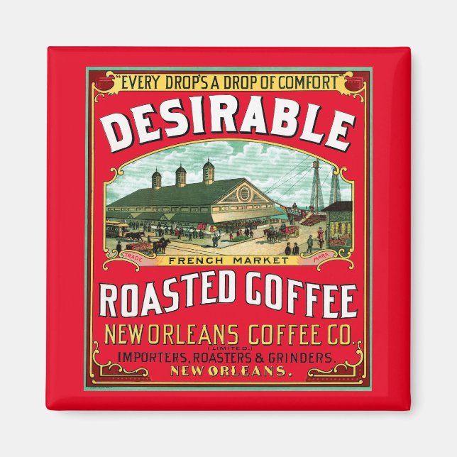 Fransk Market Rosted Coffee Magnet (Framsidan)