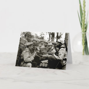 Fransk maskingevärbesättning för WWI Kort