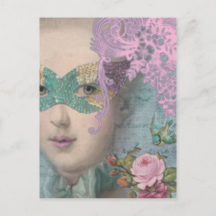 Fransk Masquerad Vykort