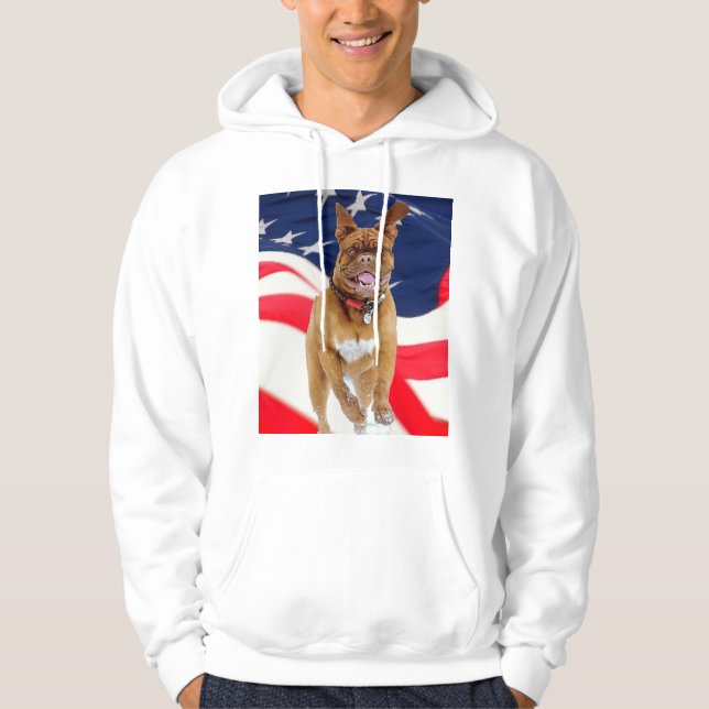 Fransk Mastiff American Pride Hoodie (Framsida)