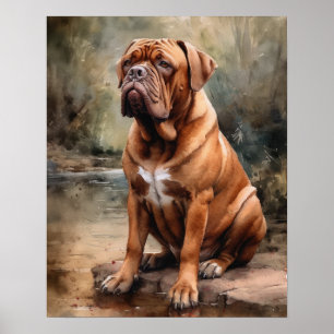 Fransk Mastiff Hund Art Print Poster