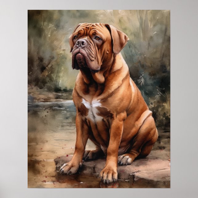 Fransk Mastiff Hund Art Print Poster (Framsidan)