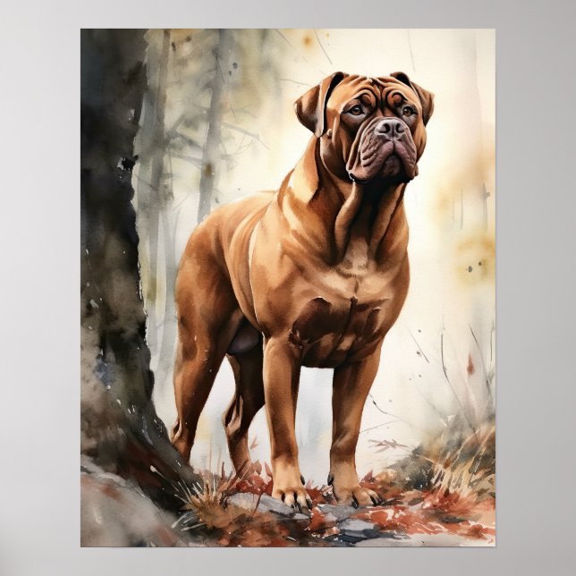 Fransk Mastiff Hund Art Print Poster (Framsidan)