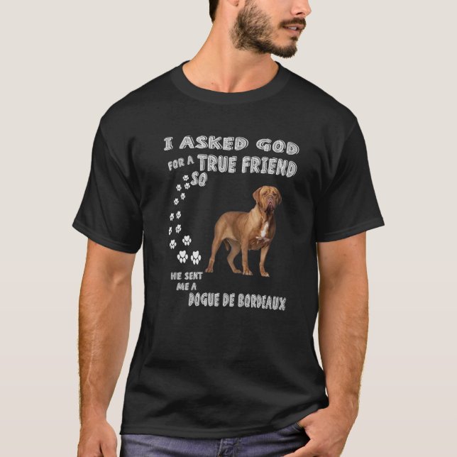Fransk Mastiff Hund Pappa Costume, Cute Dogue De T Shirt (Framsida)