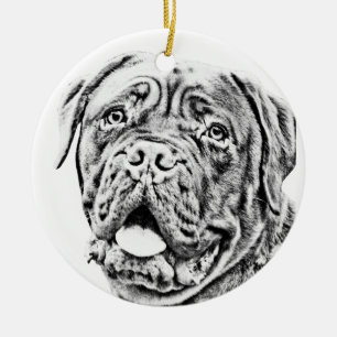 Fransk Mastiff Julgransprydnad Keramik