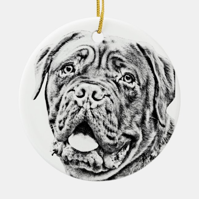 Fransk Mastiff Julgransprydnad Keramik (Framsidan)