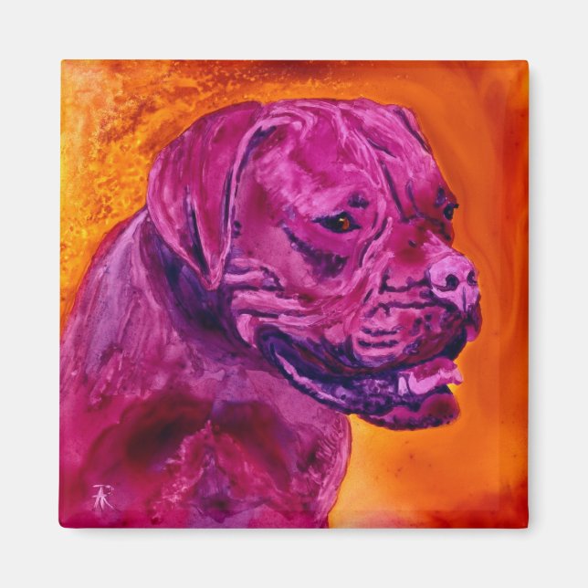 Fransk Mastiff Magnet - ’Bordeaux’ (Framsidan)
