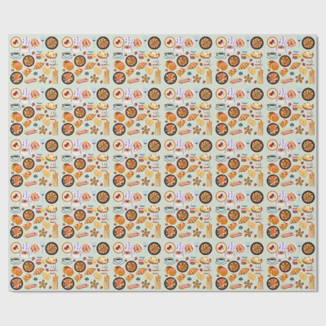Fransk mat presentpapper (Platt)