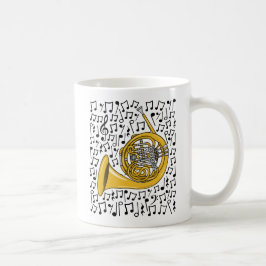Fransk med Musik noter, Brass Musician Kaffemugg