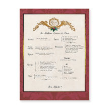 Fransk meny Högtidlig kylskåpsdekor Magnetkort