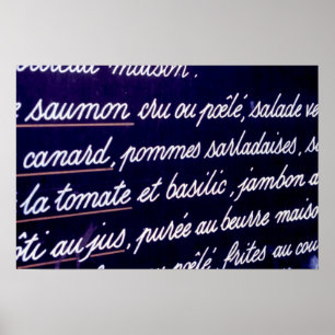 Fransk meny poster