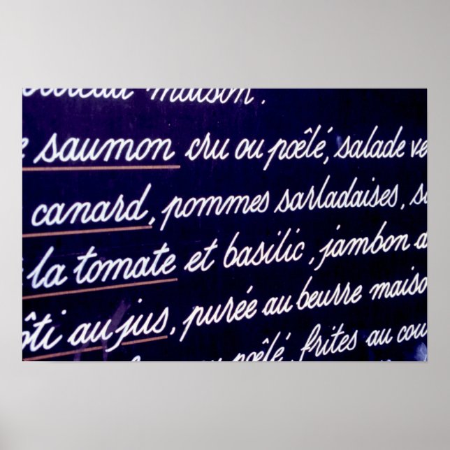 Fransk-menyn Poster (Framsidan)
