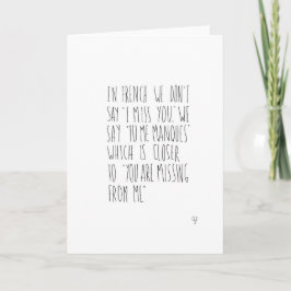 Fransk Miss You Kort