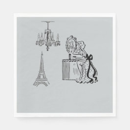 Fransk Mode Paris Temaparty Pappra blöjor Pappersservett