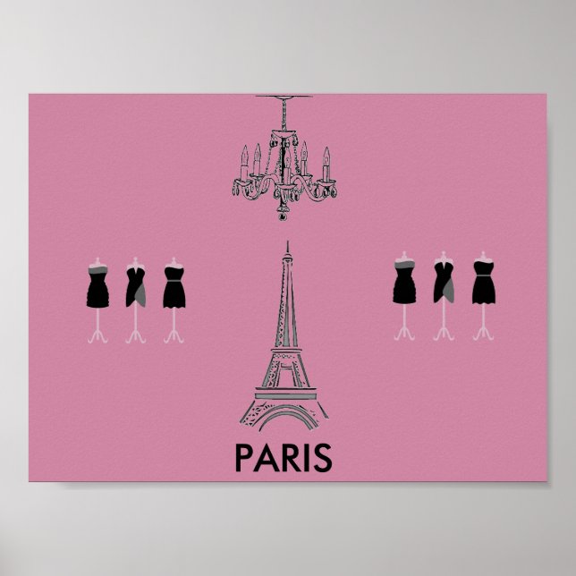 Fransk Mode Theme Paris Poster (Framsidan)