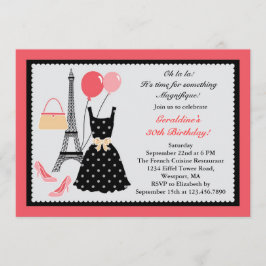 Fransk modefödelsedaginbjudan inbjudningar