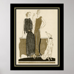 Fransk modePochoir art déco Poster
