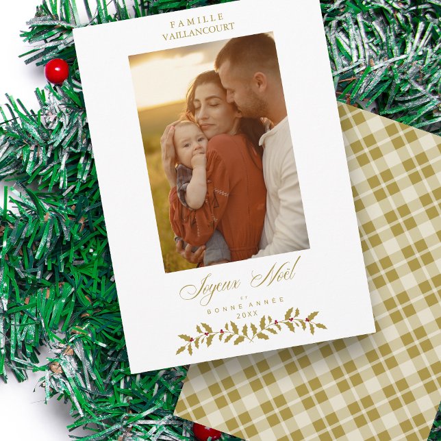 Fransk Modern Elegant Chic - Julfoto - familj Julkort (Skapare uppladdad)