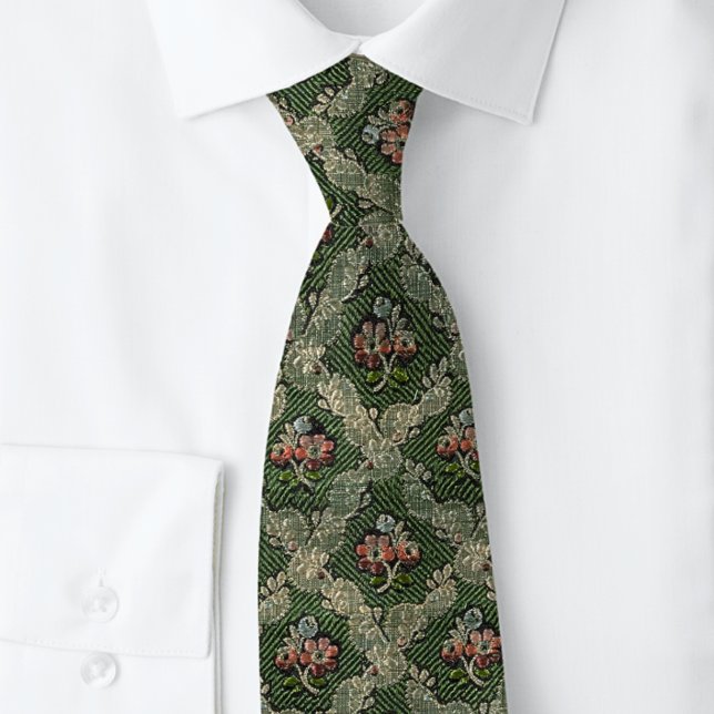 Fransk Mönster Grönt Renaissance Slips (Skapare uppladdad)
