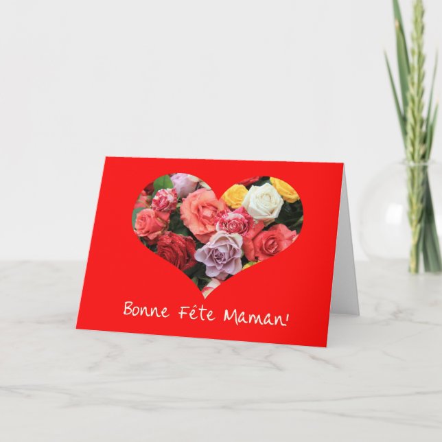Fransk Mors dag ro-kort Kort (Framsida)