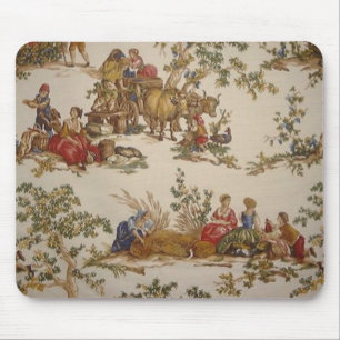 Fransk mousepad för landvintageToile tryck Musmatta
