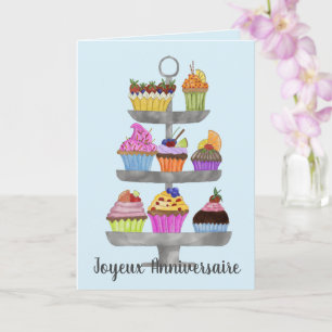 Fransk muffins för dagserverfärg kort