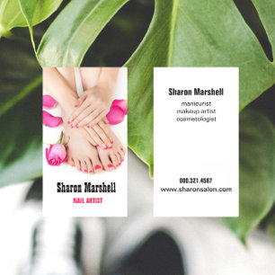 Fransk Nagel Manicurist Beauty Salon Spa Visitkort