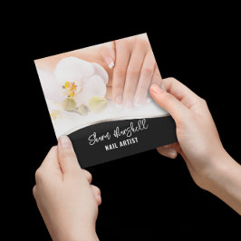 Fransk Nagel & Orchids ManiboyPedicure Salon Fyrkantigt Visitkort