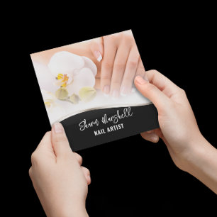 Fransk Nagel & Orchids ManiboyPedicure Salon Fyrkantigt Visitkort