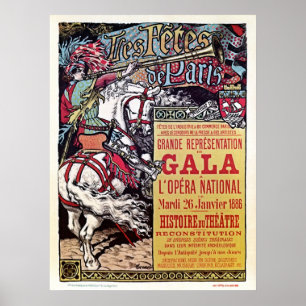 Fransk National Opera medieval stil vintage gala Poster