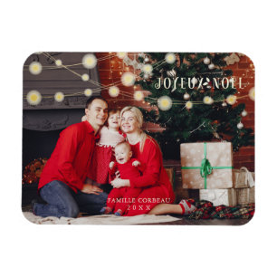 Fransk Noël Modern Elegant Chic Photo Family Magnet