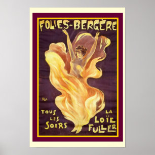 Fransk Nouveau ’Folies Bergere’ 13 x 19 poster