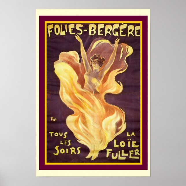 Fransk Nouveau ’Folies Bergere’ 13 x 19 poster (Framsidan)