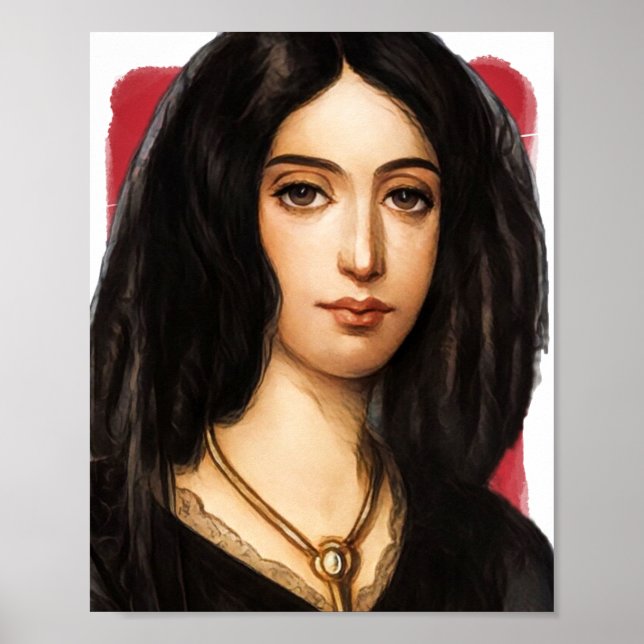 Fransk Novelist George Sand illustration Poster (Framsidan)