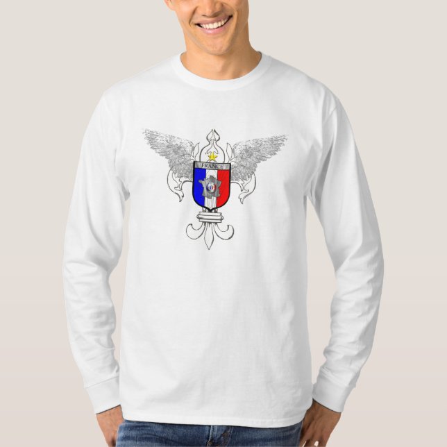 Fransk Occer Fleur de Lis Fransk flagga T-shirt (Framsida)