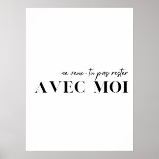 Fransk Offert. "Ne veux-tu pas rester avec moi" Poster