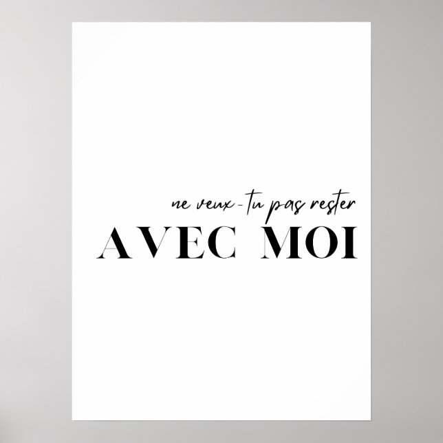 Fransk Offert. "Ne veux-tu pas rester avec moi" Poster (Framsidan)
