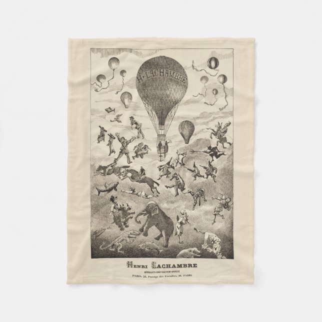 Fransk om reklam för ballongtillverkare fleecefilt (Framsidan)