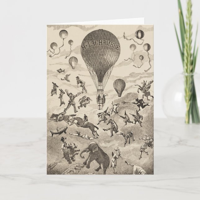Fransk om reklam för ballongtillverkare kort (Framsida)
