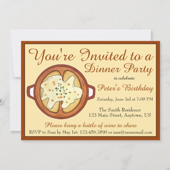 Fransk Onion Soppa Matmat Minnen Party SupportKlub Inbjudningar (Framsida)