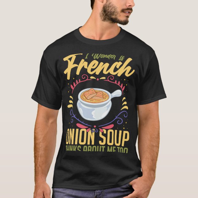 Fransk Onion Soppa Recipe Mix Bowl Japansk ost T Shirt (Framsida)