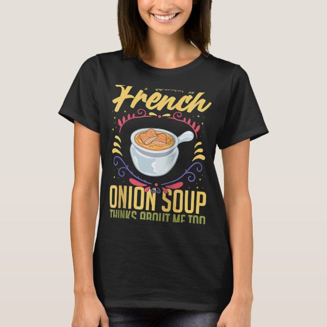Fransk Onion Soppa Recipe Mix Bowl Japansk ost T Shirt (Framsida)
