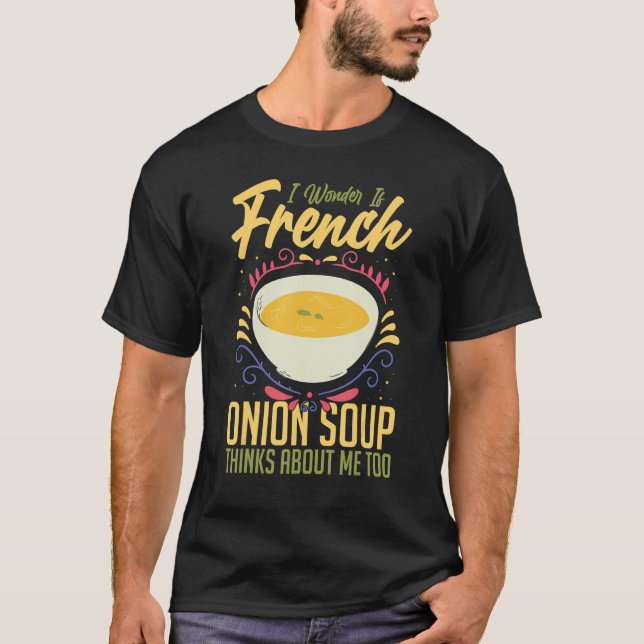 Fransk Onion Soppa Recipe Mix Bowl Japansk ost T Shirt (Framsida)