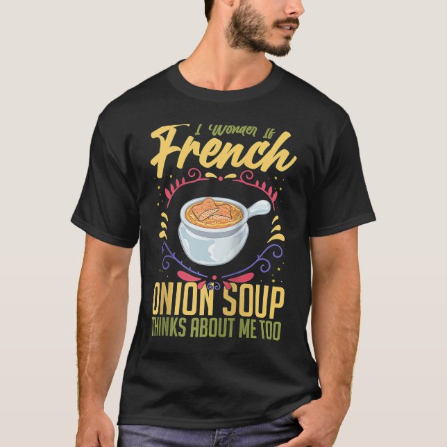 Fransk Onion Soppa Recipe Mix Bowl Japansk ost T Shirt (Framsida)