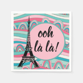 Fransk Ooh la la!/ Monogram med Eiffeltornet Pappersservett