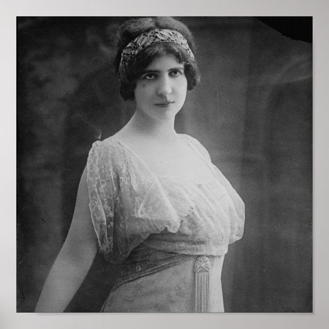 Fransk Opera Singer Marguerite Beriza Porträtt Poster (Framsidan)