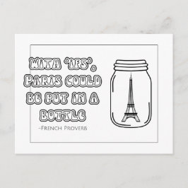 Fransk ordspråk färgläggning vykort